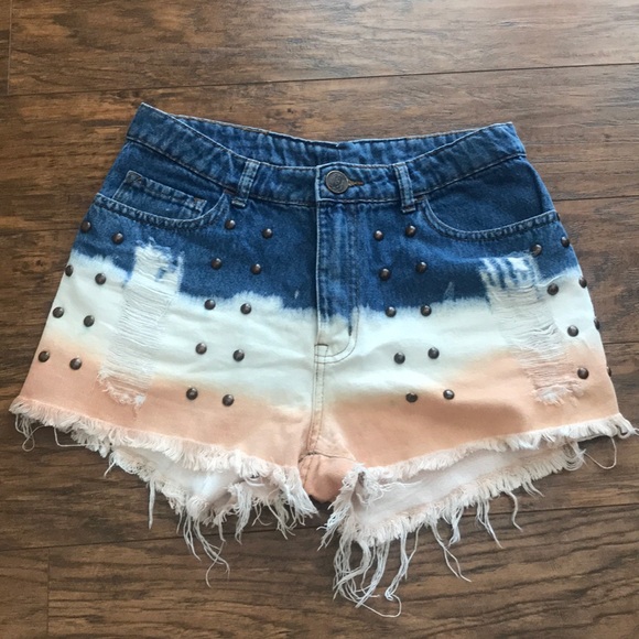 Pants - Dip Dye Jean mini shorts